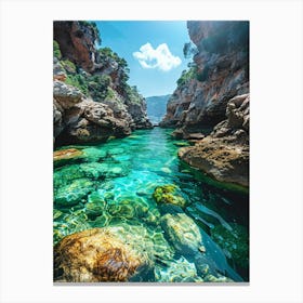 Clear Water In A Rocky Area Canvas Print