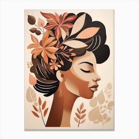 Black Woman With Flowers In Her Hair Canvas Print