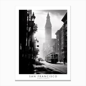 Poster Of San Francisco, Black And White Analogue Photograph 3 Canvas Print