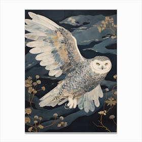 Snowy Owl 4 Gold Detail Painting Canvas Print