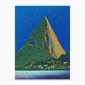 Saint Lucia Pointillism Style Tropical Destination Canvas Print
