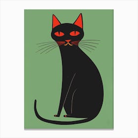 Black Cat With Red Eyes 4 Canvas Print