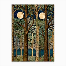 William Morris Moonlight In The Forest 153 Canvas Print