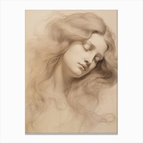 Drawing Of A Woman Canvas Print