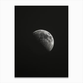 Moon In Black And White Canvas Print
