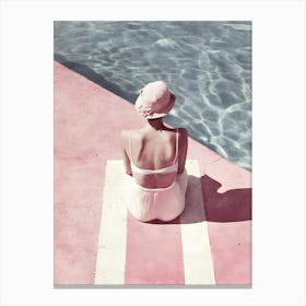 Woman At The Pool Canvas Print