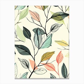 Seamless Pattern With Leaves 6 Canvas Print