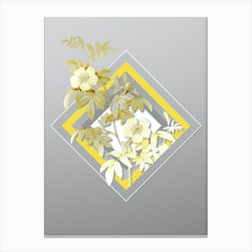 Botanical Musk Rose in Yellow and Gray Gradient n.422 Canvas Print