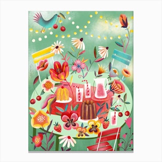 Summer Garden Tea Party Canvas Print