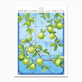 Mercado De La Fruta Lime Illustration 5 Poster Canvas Print