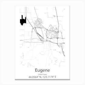 Eugene,United States Minimalist Map 1 Canvas Print