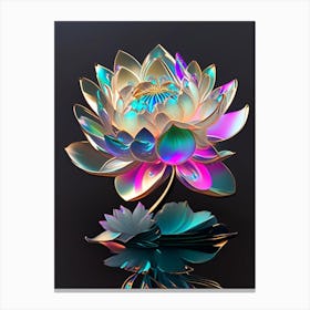 Lotus Flower Bouquet Holographic 2 Canvas Print