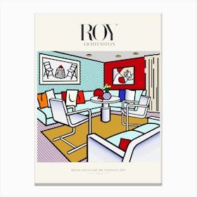 Interior With Red Wall Poster|Roy Lichtenstein 1991 Canvas Print