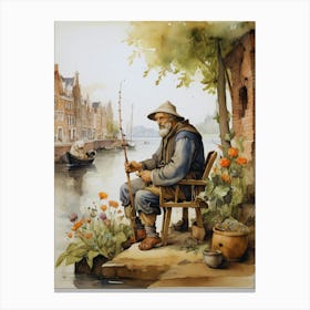 Old Man Fishing 1 Canvas Print