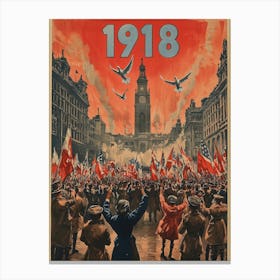 Aihrgdesign A Vintage Poster Celebrating The End Of World War D34436bb 0ef3 438f A697 Fe2f11c009ef 0 Canvas Print