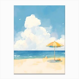 Watercolor Of A Beach 7 Canvas Print