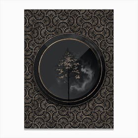 Shadowy Vintage Giant Cabuya Botanical in Black and Gold n.0162 Canvas Print
