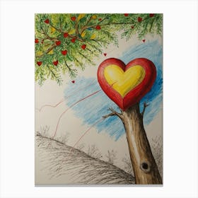 Heart On A Tree 3 Canvas Print