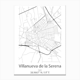 Villanueva De La Canada,Spain Minimalist Map Canvas Print