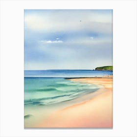 Filey Beach, North Yorkshire Watercolour Canvas Print