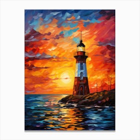 Sunset Lighthouse 1 Canvas Print