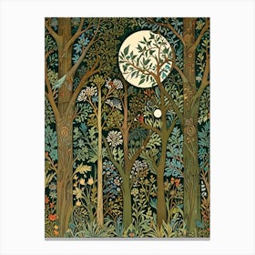 William Morris Print Forest At Night 1 Canvas Print