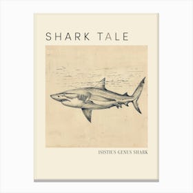 Isistius Genus Shark Vintage Illustration 2 Poster Canvas Print