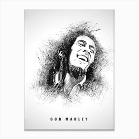 Bob Marley Rapper Sketch Canvas Print