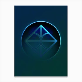 Geometric Neon Glyph on Jewel Tone Triangle Pattern 177 Canvas Print