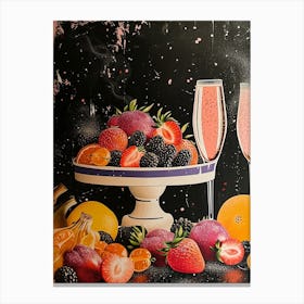 Prosecco & Fruit Art Deco 2 Canvas Print