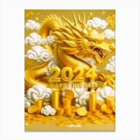 2024 Happy New Year Canvas Print