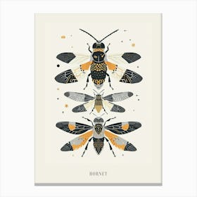 Colourful Insect Illustration Hornet 7 Poster Canvas Print