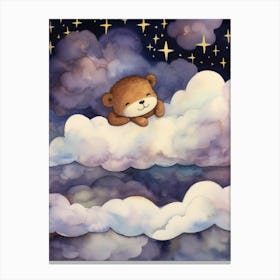 Baby Otter 2 Sleeping In The Clouds Canvas Print