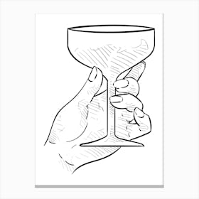 Hand Holding A Glass Of Wine Canvas Print