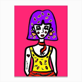 Girl With Purple Hair Canvas Print