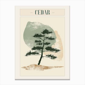 Cedar Tree Minimal Japandi Illustration 3 Poster Canvas Print