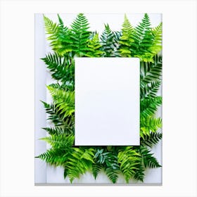 Nature Fern Square Hipster Blank Floral Blue Exotic Pastel Modern Fashion Plant Style T (6) Canvas Print