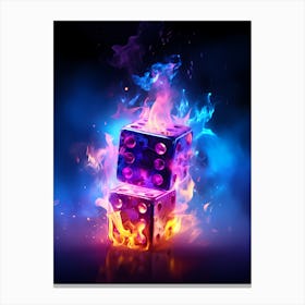 Flaming Dice Canvas Print