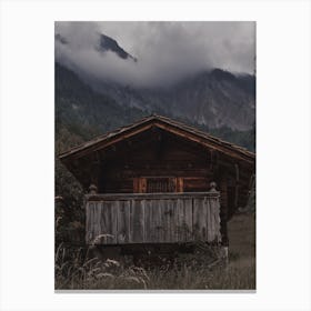 Stormy Mountain Cabin Canvas Print