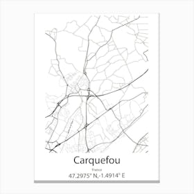 Carquefou,France Minimalist Map Canvas Print