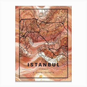 Istanbul Map Canvas Print