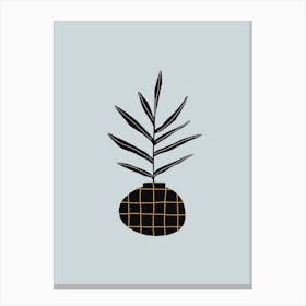 Modern Plant With Grid Canvas Print