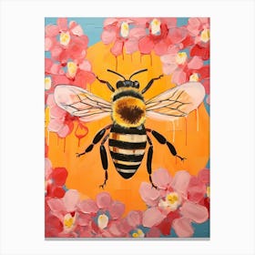 Honeycomb Bee Colour Pop 4 Canvas Print