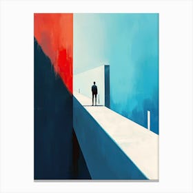 Man On A Bridge, Minimalism Canvas Print