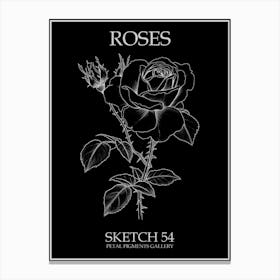 Roses Sketch 54 Poster Inverted Canvas Print