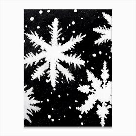 Individual, Snowflakes, Black & White 4 Canvas Print