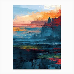 Sunset | Pixel Art Series Canvas Print