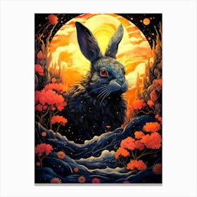 Rabbit In The Moonlight Canvas Print