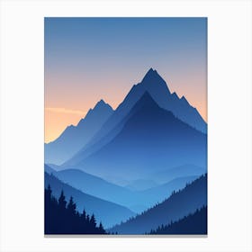 Misty Mountains Vertical Composition In Blue Tone 148 Canvas Print