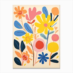 Whimsical Petal Waltz; Matisse Style Flower Market Canvas Print